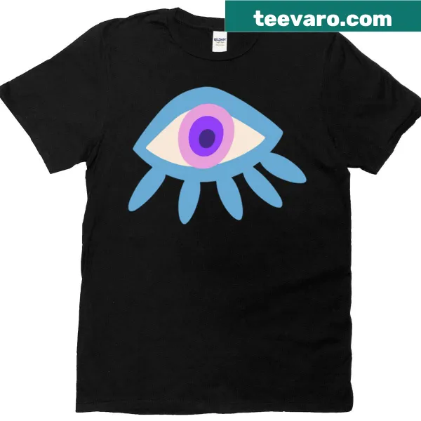 T-shirt featuring Greek eye graphic symbolizing protection and positivity