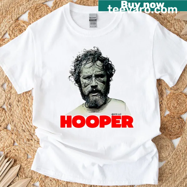 Illustrative t-shirt featuring Hooper from Jaws