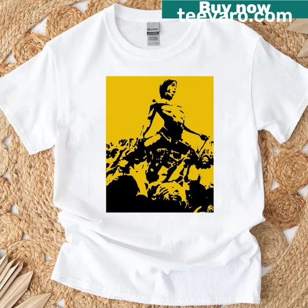 Illustration of Iggy Pop diving during a concert on a T-shirt