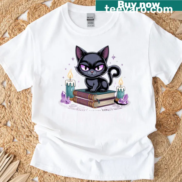 Gothic-themed t-shirt with humorous hexing phrase against exes.