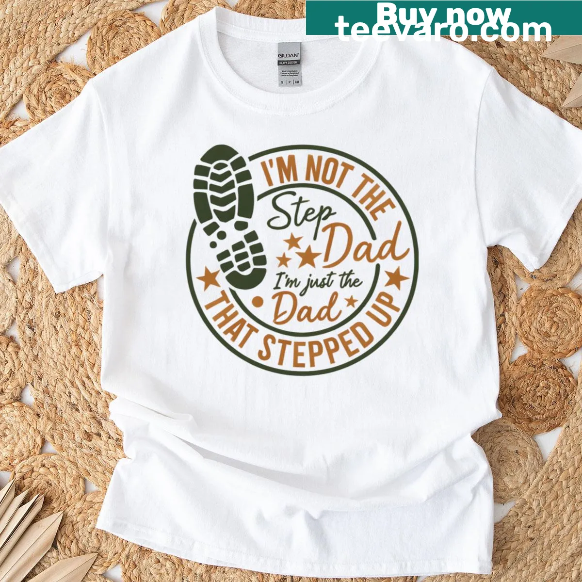 Typography shirt: I'm just the dad that stepped up — on a men's t-shirt