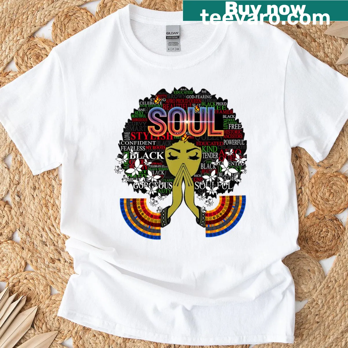 Retro T-shirt featuring Jazz Funk Soul phrase with playful typography — on a men's t-shirt