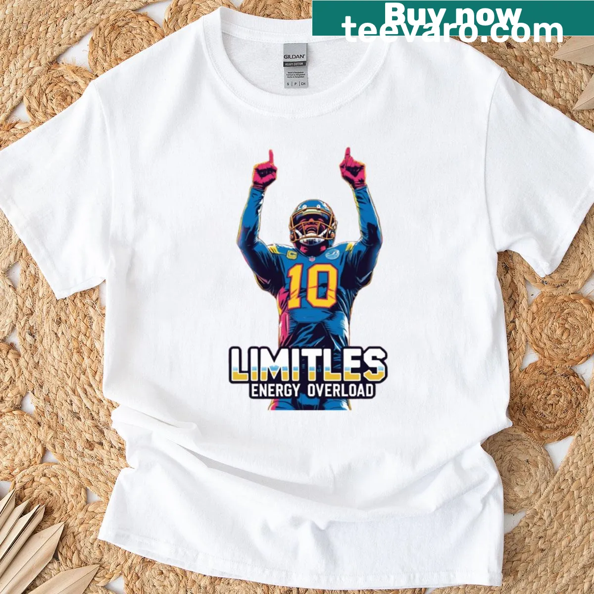 Stylish t-shirt featuring 'Limitless 10' in clean typography — on a men's t-shirt