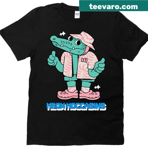 Whimsical jelly cat shoes illustration on a T-shirt