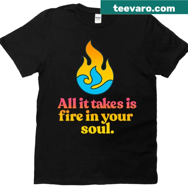Y2K-style graphic tee featuring a bold fire soul design