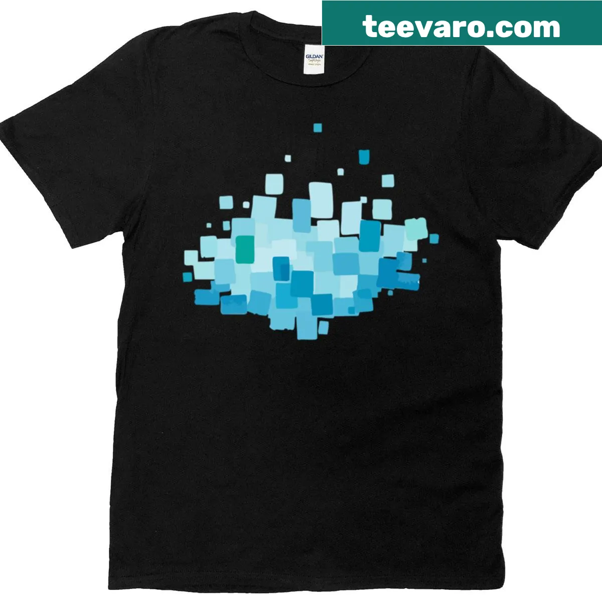 Abstract mosaic splash design on a T-shirt — on a men's t-shirt