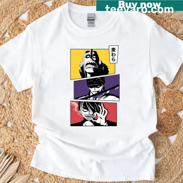 Mugiwara emblem with dark themes t-shirt for gamers