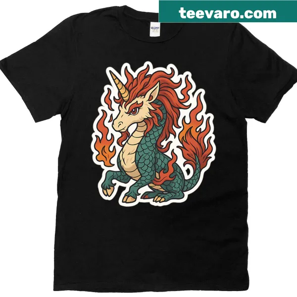 Bold illustration of a green dragon on a t-shirt