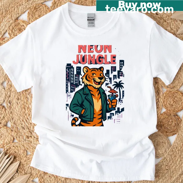 Jungle-themed illustration t-shirt bringing nature to life