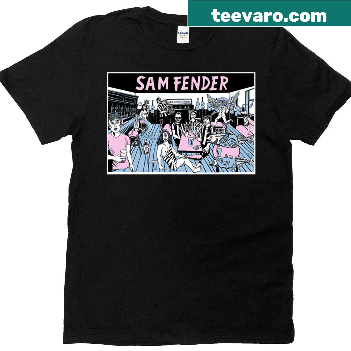 Limited edition T-shirt featuring a print inspired by Sam Fender's Lowlights album — on a men's t-shirt