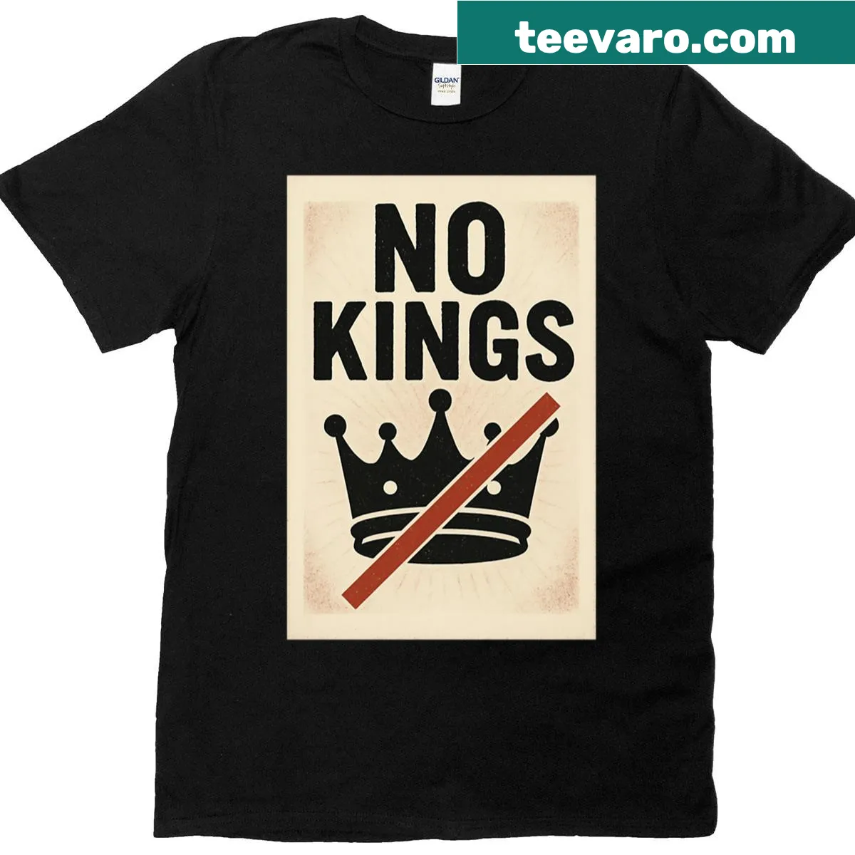 Vintage punk anti-monarchy graphic T-shirt — on a men's t-shirt