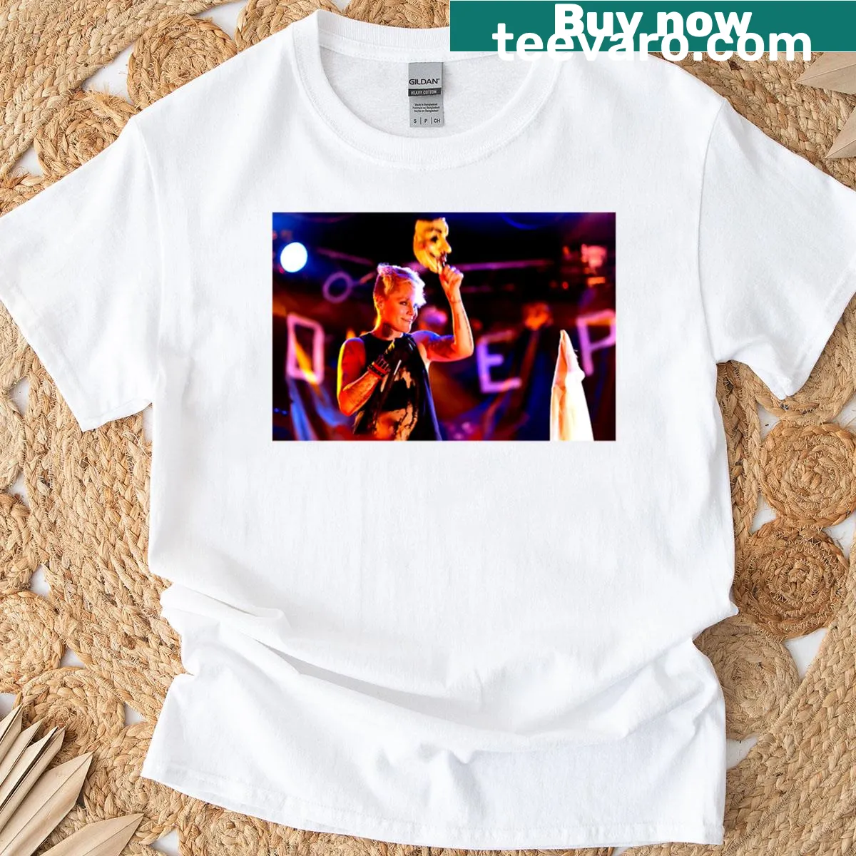 Vintage-inspired Otep Unmasked graphic on a t-shirt — on a men's t-shirt