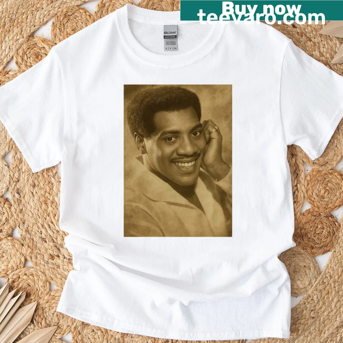 Vintage style tribute to Otis Redding on a t-shirt — on a men's t-shirt