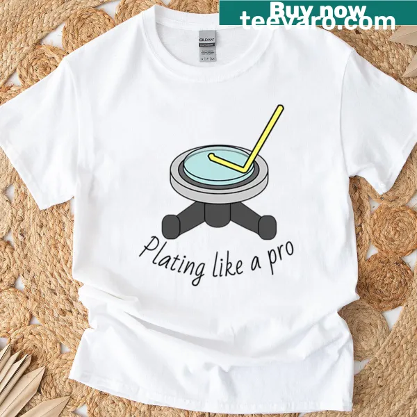 Graphic design celebrating plating food on a t-shirt