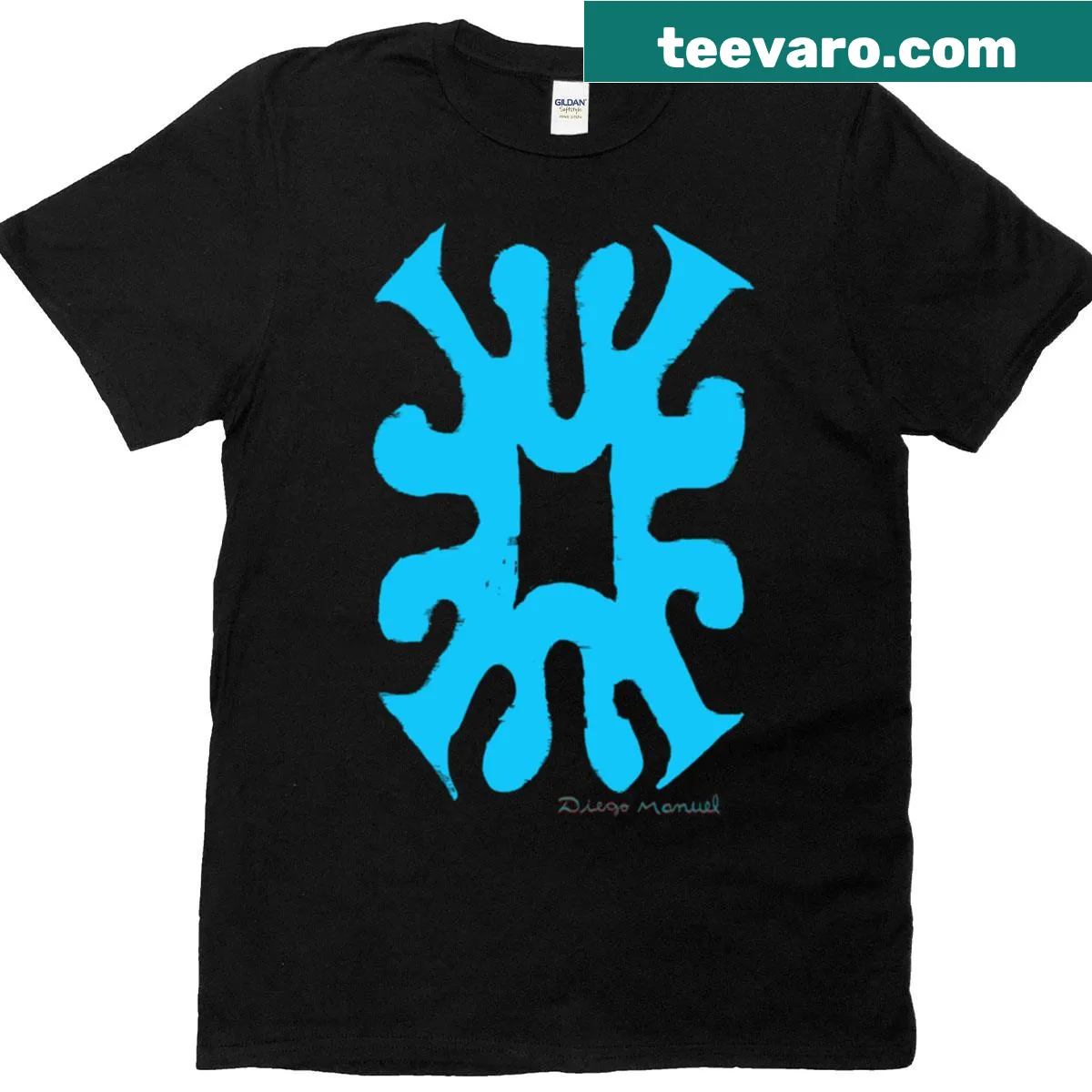 Bold pop-art abstract design on a t-shirt — on a men's t-shirt