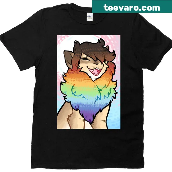 Pride-themed lion illustration t-shirt