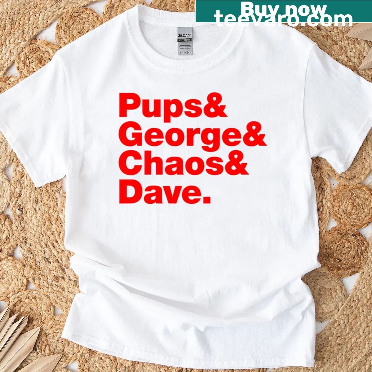 Playful typography on a pet-themed t-shirt — on a men's t-shirt