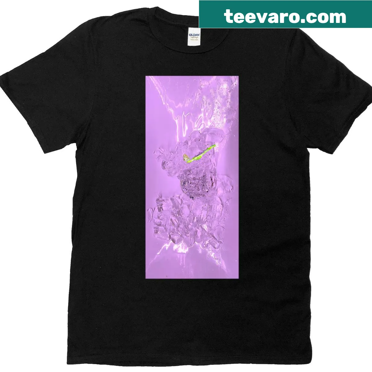 T-shirt featuring a modern graphic design with Purple Ice Rz 424 — on a men's t-shirt