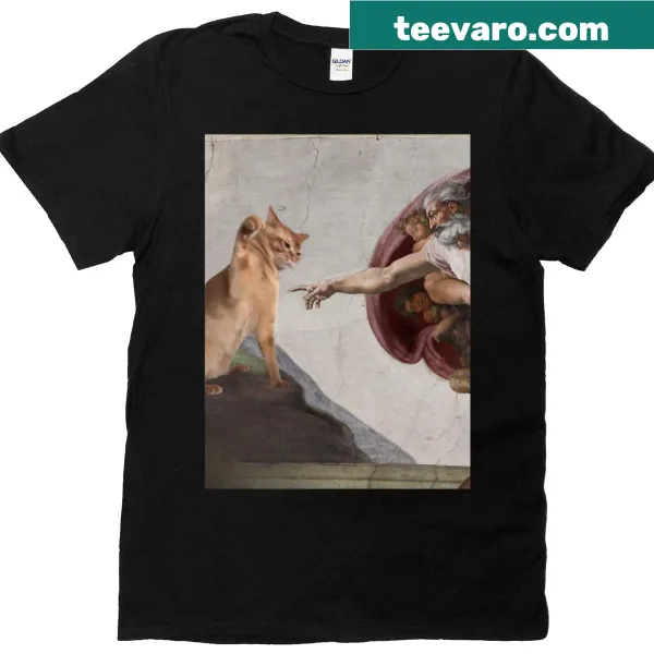 T-shirt featuring typography about cats as a creation of God