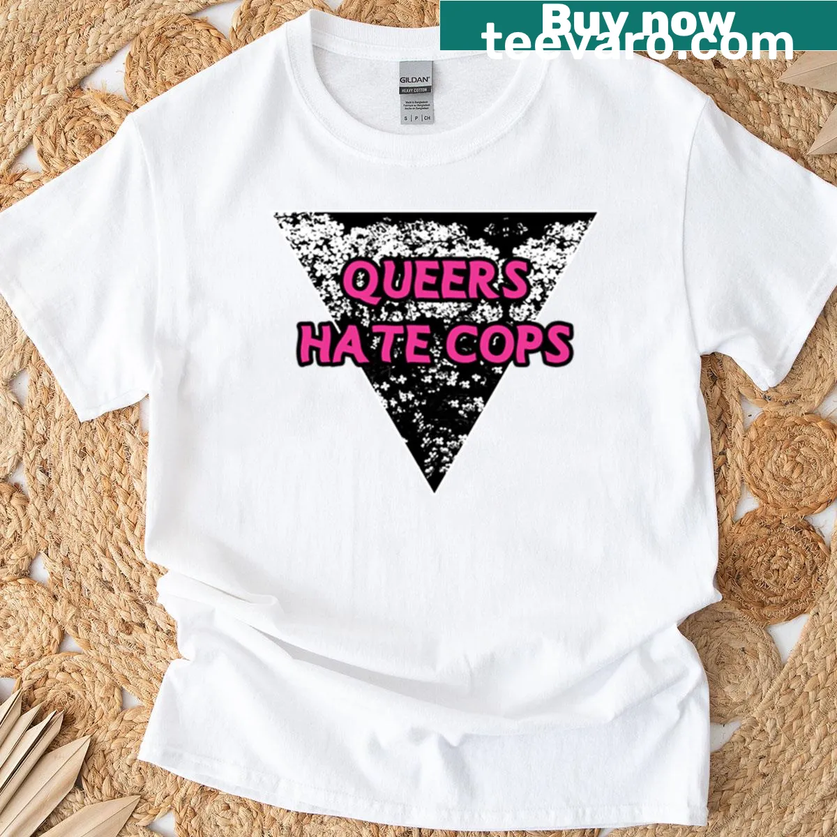 Bold activist phrase on an LGBTQ+ themed t-shirt — on a men's t-shirt