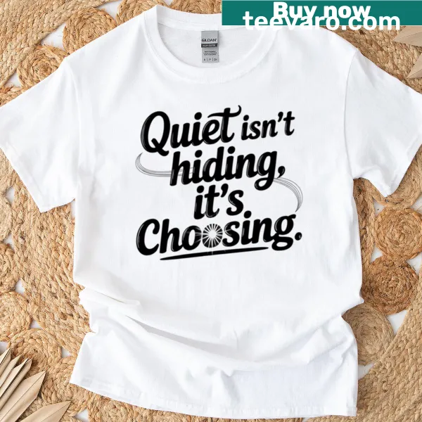 Empowering quote tee for introverts featuring clean typography.