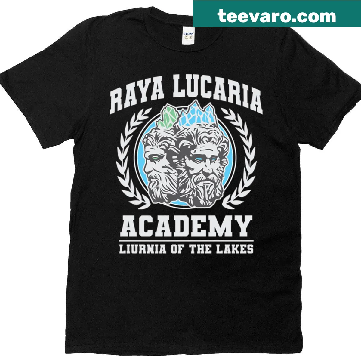 Illustrative design representing Raya Lucaria Academy — on a men's t-shirt