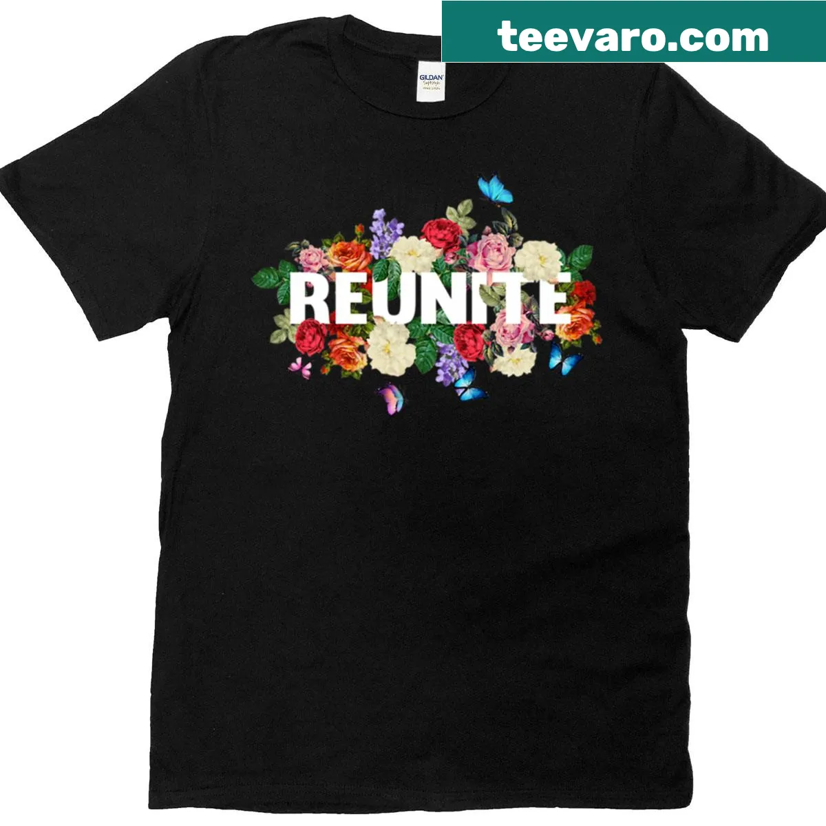 Floral illustration with the phrase 'Abolish Ice' on a T-shirt — on a men's t-shirt