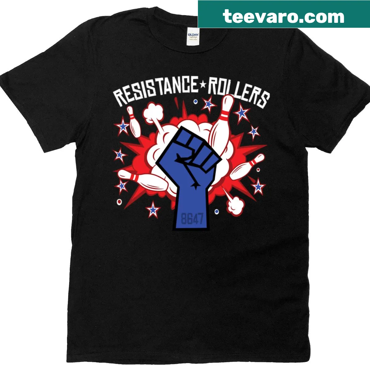 Illustrative Resistance Rollers T-shirt for cycling enthusiasts — on a men's t-shirt