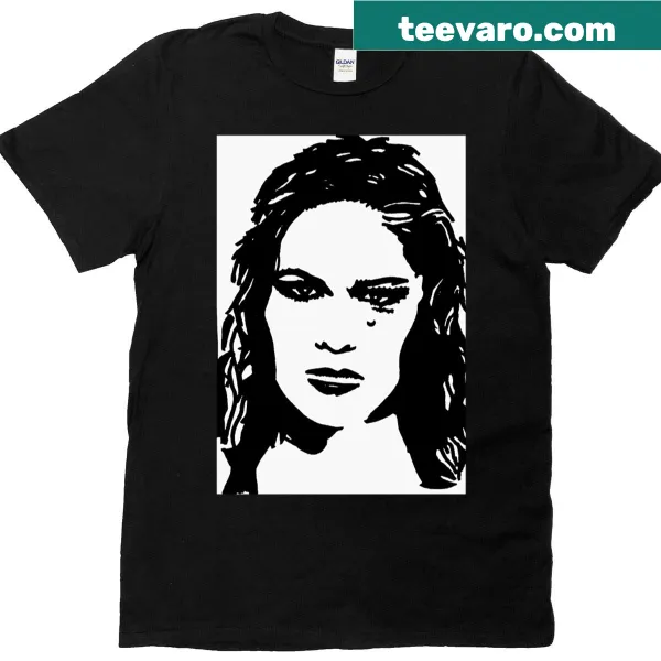 Bold Ronda Rousey T-shirt with fighter illustration