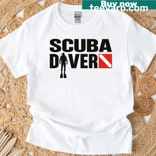 Fun scuba diving graphic t-shirt celebrating underwater adventures