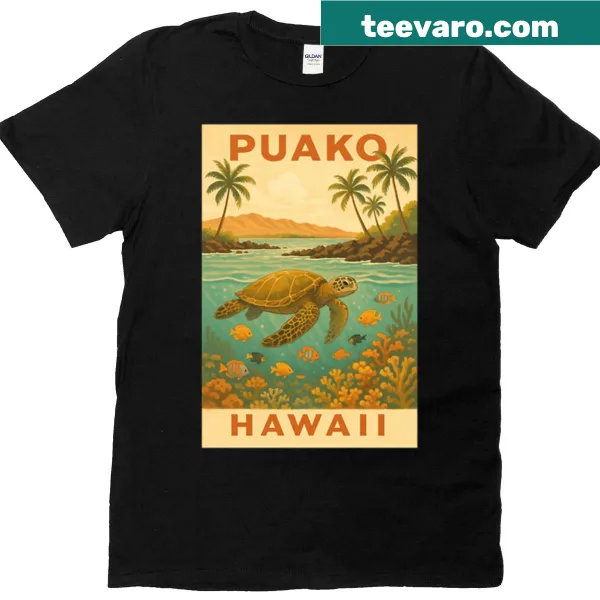 Illustrated sea turtle design on T-shirt