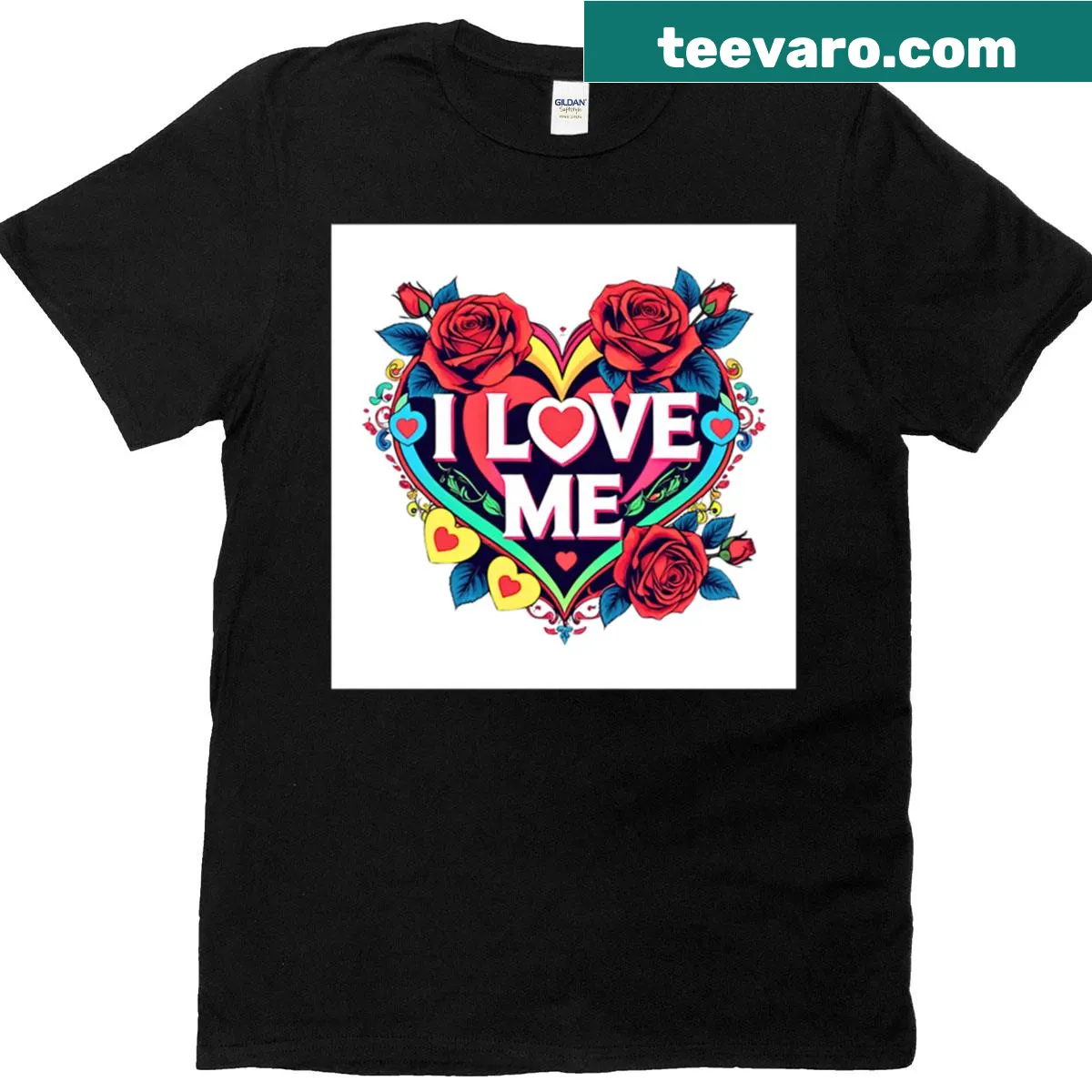 Hand-lettered design promoting self-love and positivity — on a men's t-shirt