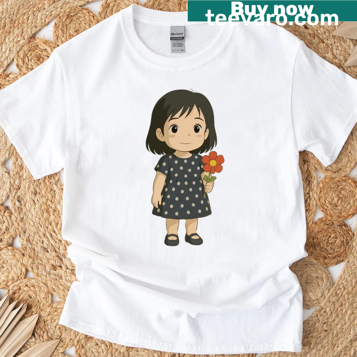 Illustrative T-shirt inspired by Spirited Away — on a men's t-shirt