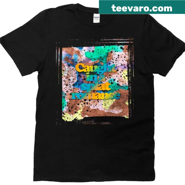 Whimsical typography T-shirt featuring the phrase 'Splat Me Softly'