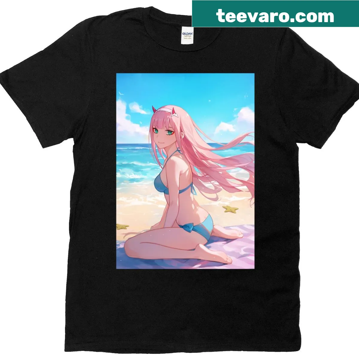 Abstract typography summer-themed T-shirt with playful design — on a men's t-shirt