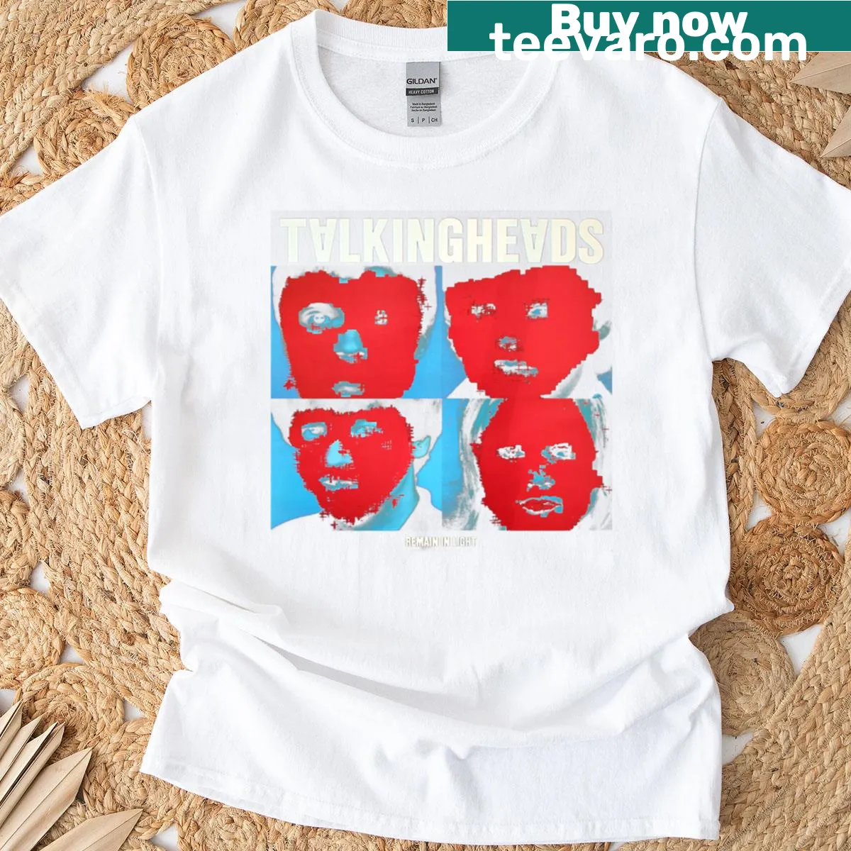 Talking Heads Remain In Light album graphic t-shirt — on a men's t-shirt