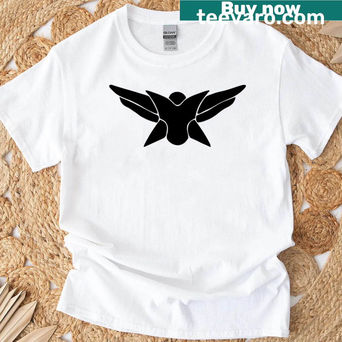Thalmor emblem design on a black fantasy-themed t-shirt — on a men's t-shirt