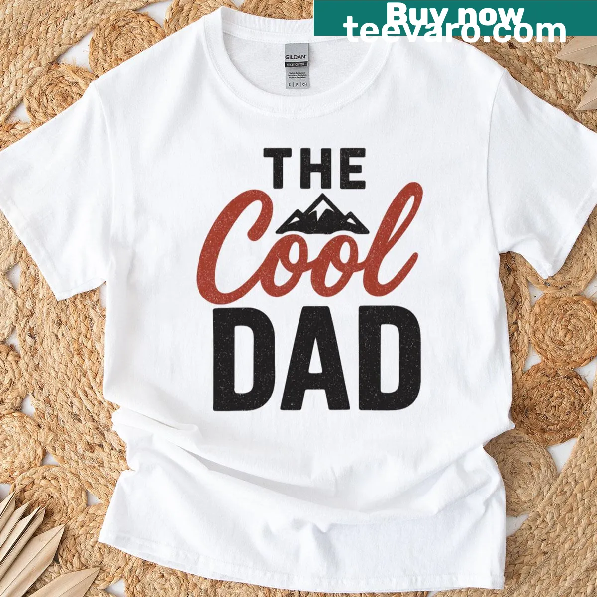 Retro typography T-shirt featuring 'Cool Dad' in bold letters. — on a men's t-shirt