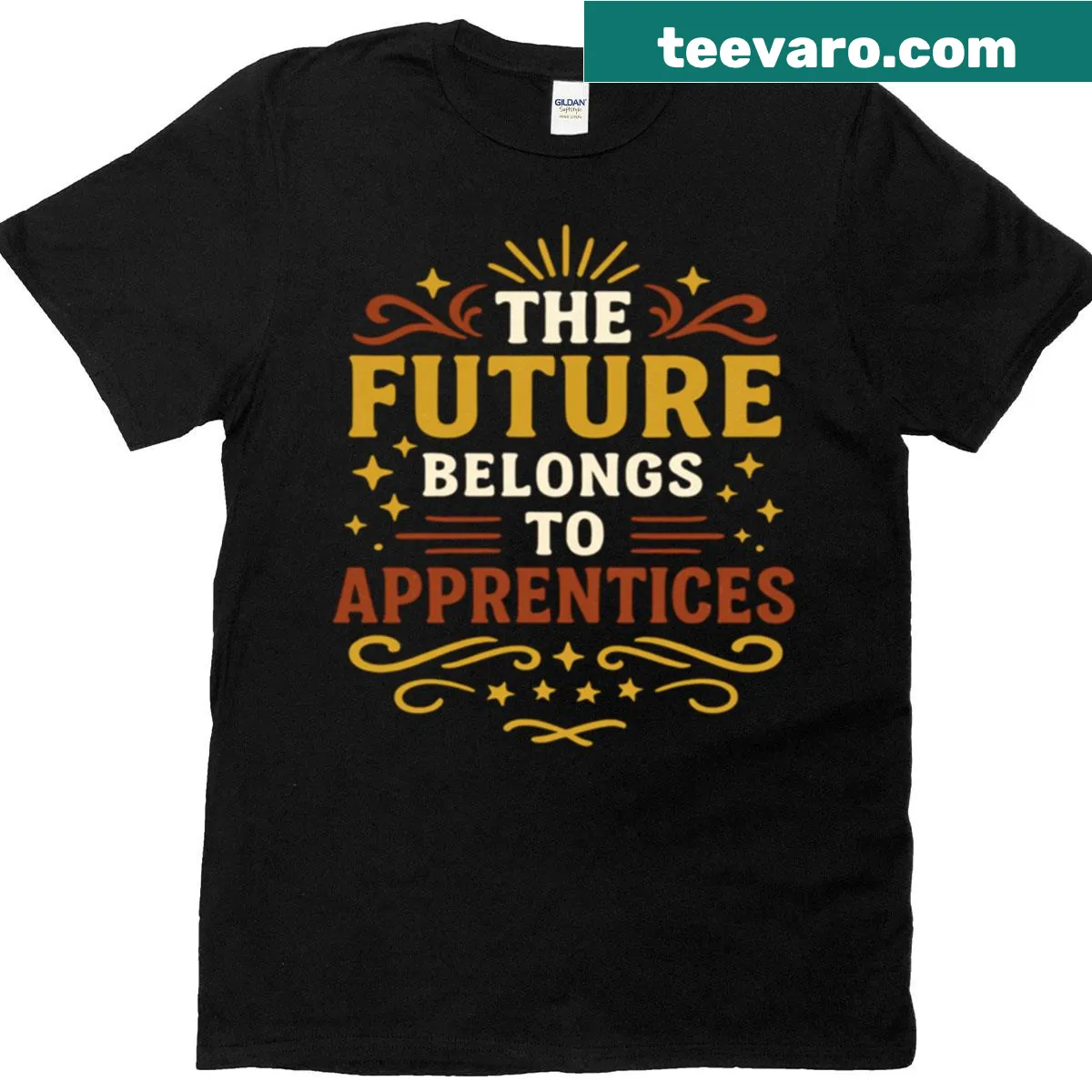 Inspirational t-shirt about the future for apprentices — on a men's t-shirt