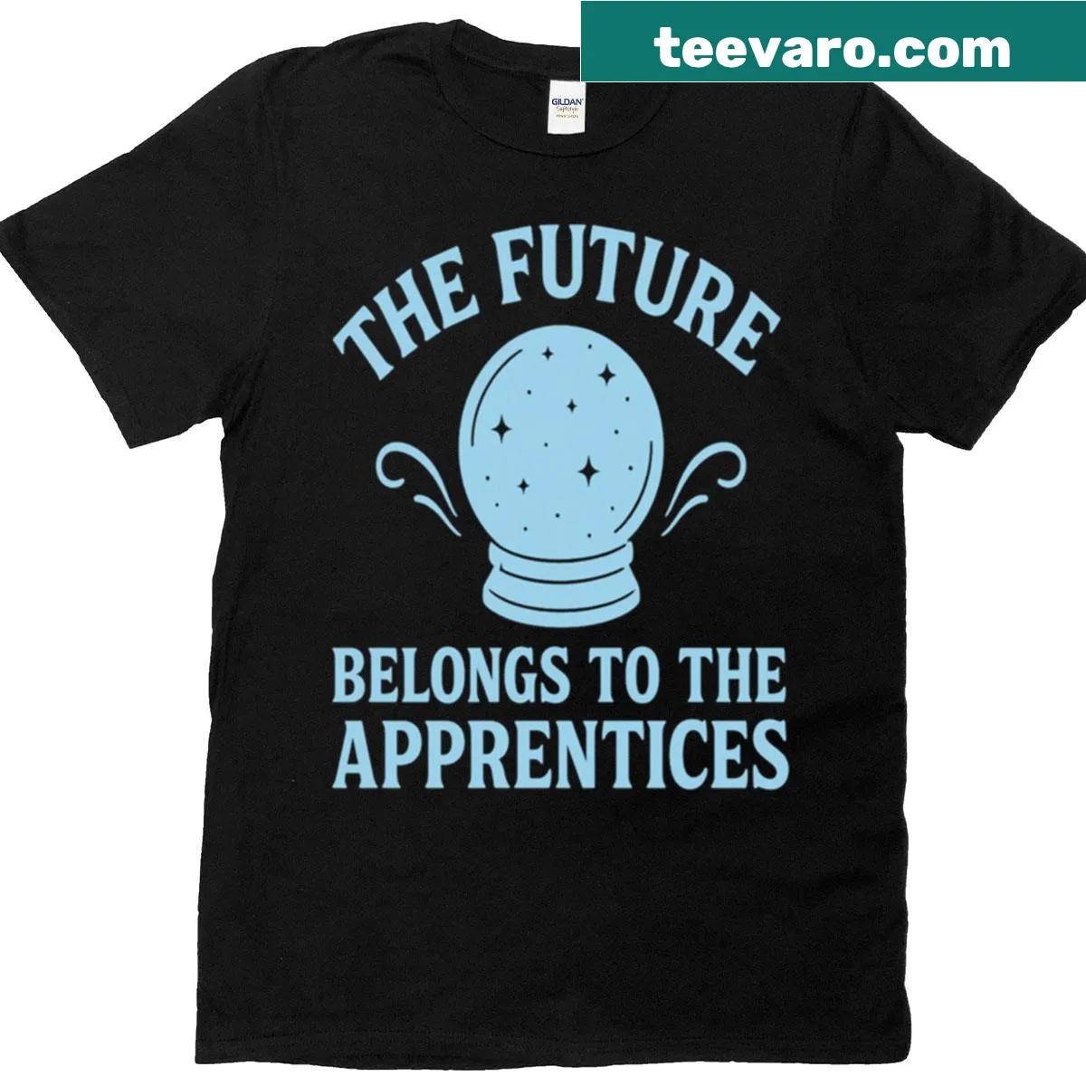 Inspirational T-shirt with text: The Future Belongs To The Apprentices — on a men's t-shirt