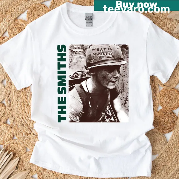 Badge-style T-shirt inspired by The Smiths with a humorous twist