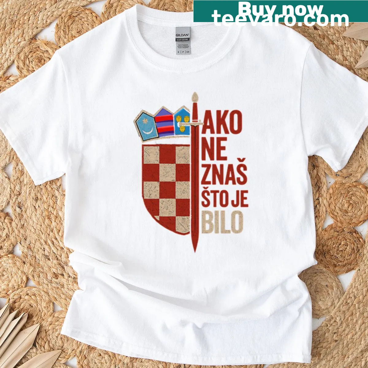 T-shirt with the phrase 'Ako Ne Znas Sto Je Bilo' in bold typography — on a men's t-shirt