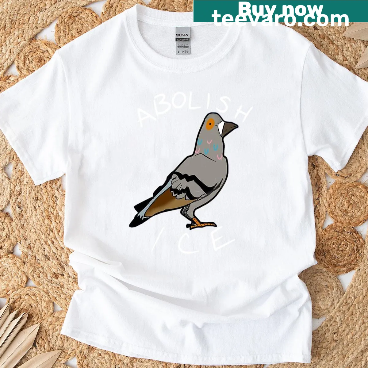 Humorous T-shirt with a cartoon raccoon and trash can illustration — on a men's t-shirt