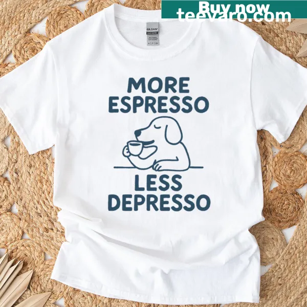 Vintage distressed t-shirt featuring a humorous coffee slogan and a dog illustration