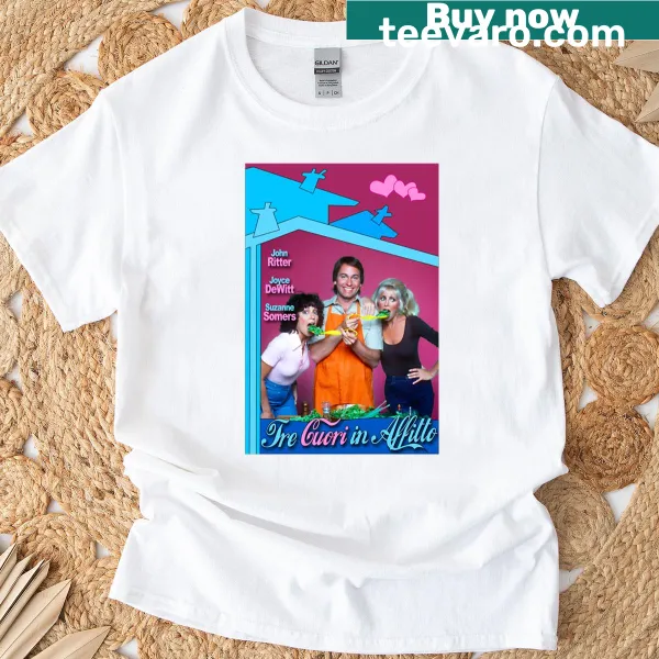 Vintage t-shirt featuring characters from Tre Cuori In Affitti series