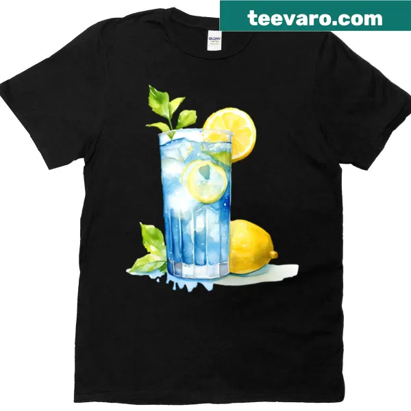 Watercolor lemonade graphic on T-shirt