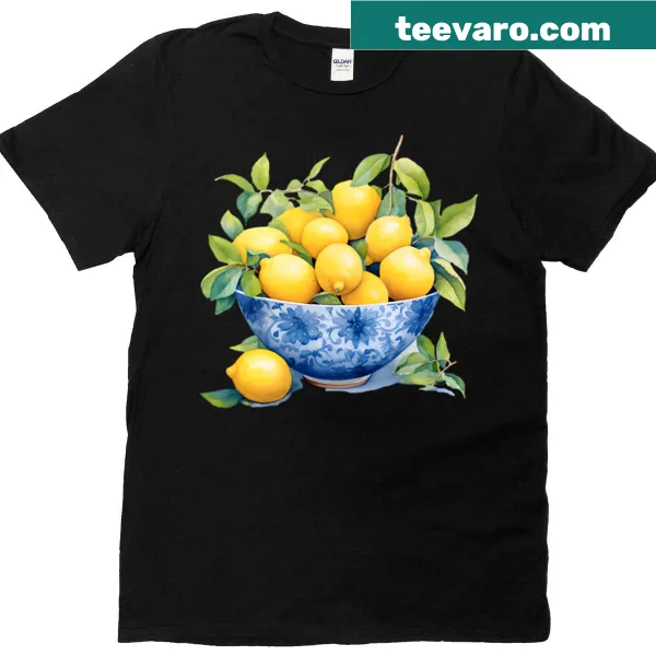 Watercolor lemons graphic on T-shirt