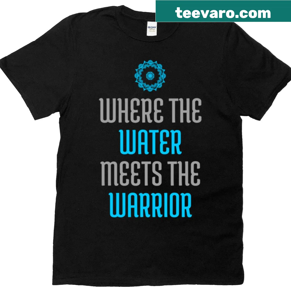 Inspirational t-shirt with the phrase about courage and water — on a men's t-shirt
