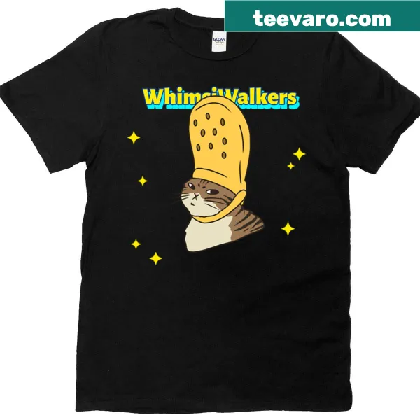 Cartoon design of Jelly Cat shoes on a playful t-shirt