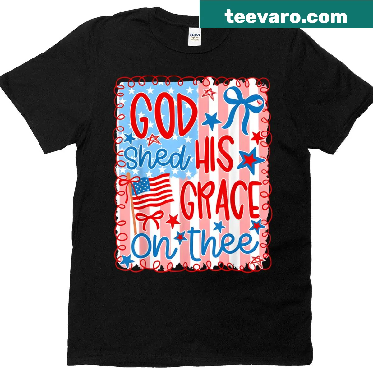 Inspirational Fourth of July T-shirt with patriotic text — on a men's t-shirt